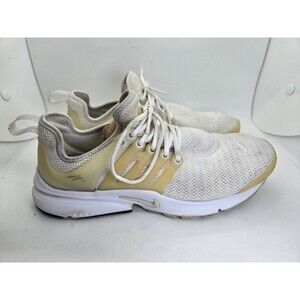 Nike Air Presto Shoes Womens 8 White Pure Platinum Road Running Athletic Sneaker